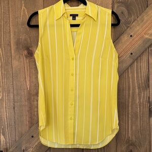 Ann Taylor Yellow Button Down Shirt Size Small